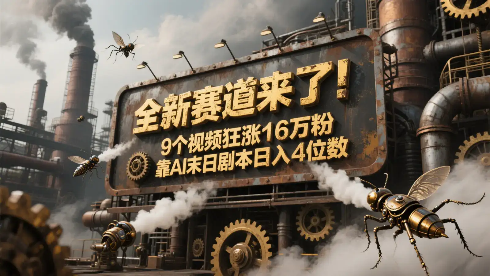 全新赛道来了!9个视频狂涨16万粉,靠AI末日剧本日入4位数,评论区爆肝追更!-优优云创网