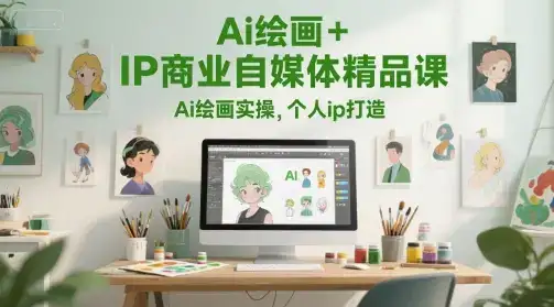 Ai绘画+IP商业自媒体精品课，Ai绘画实操，个人ip打造-优优云创网