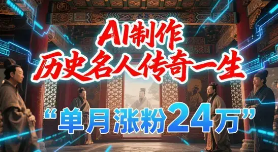 暴力起号！用AI制作历史名人传奇一生，单月涨粉24W，涨粉+变现赛道黑马来了-优优云创网
