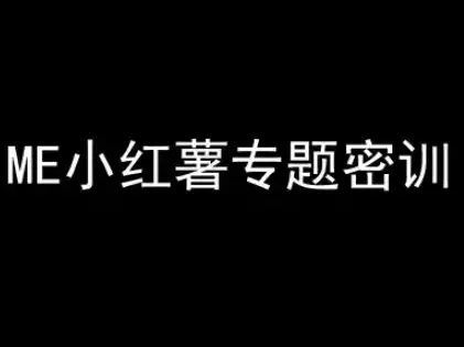 ME小红薯专题密训-小红书电商教程-优优云创网