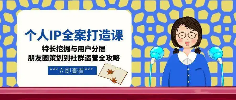 个人IP全案打造课，特长挖掘与用户分层，朋友圈策划到社群运营全攻略-优优云创网