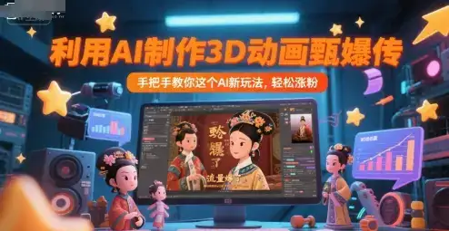 利用AI制作3D动画甄嬛传，流量爆了，手把手教你这个AI新玩法，轻松涨粉-优优云创网