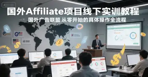 国外Affiliate项目线下实训教程，国外广告联盟从零开始的具体操作全流程-优优云创网