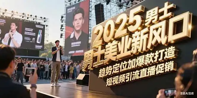 2025男士美业新风口,趋势定位加爆款打造,短视频引流直播促销-优优云创网