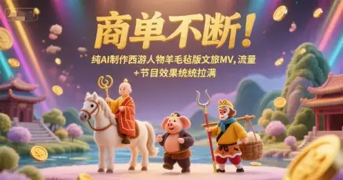 商单不断！纯AI制作西游人物羊毛毡版文旅MV，流量+节目效果统统拉满-优优云创网