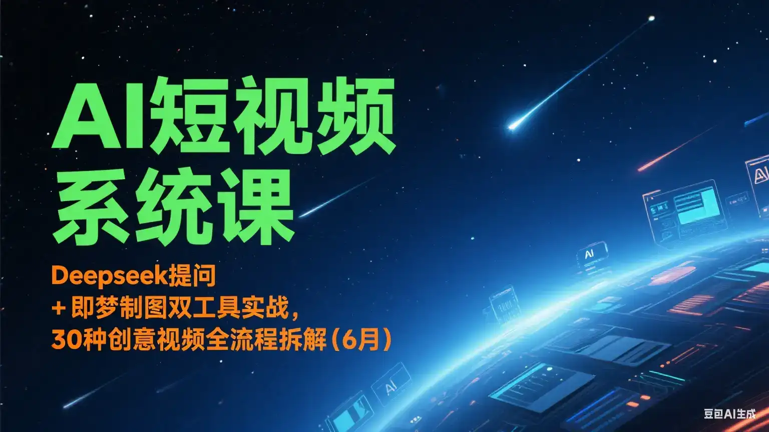 AI短视频系统课:Deepseek提问 + 即梦制图双工具实战,30种创意视频全流程拆解(6月)-优优云创网