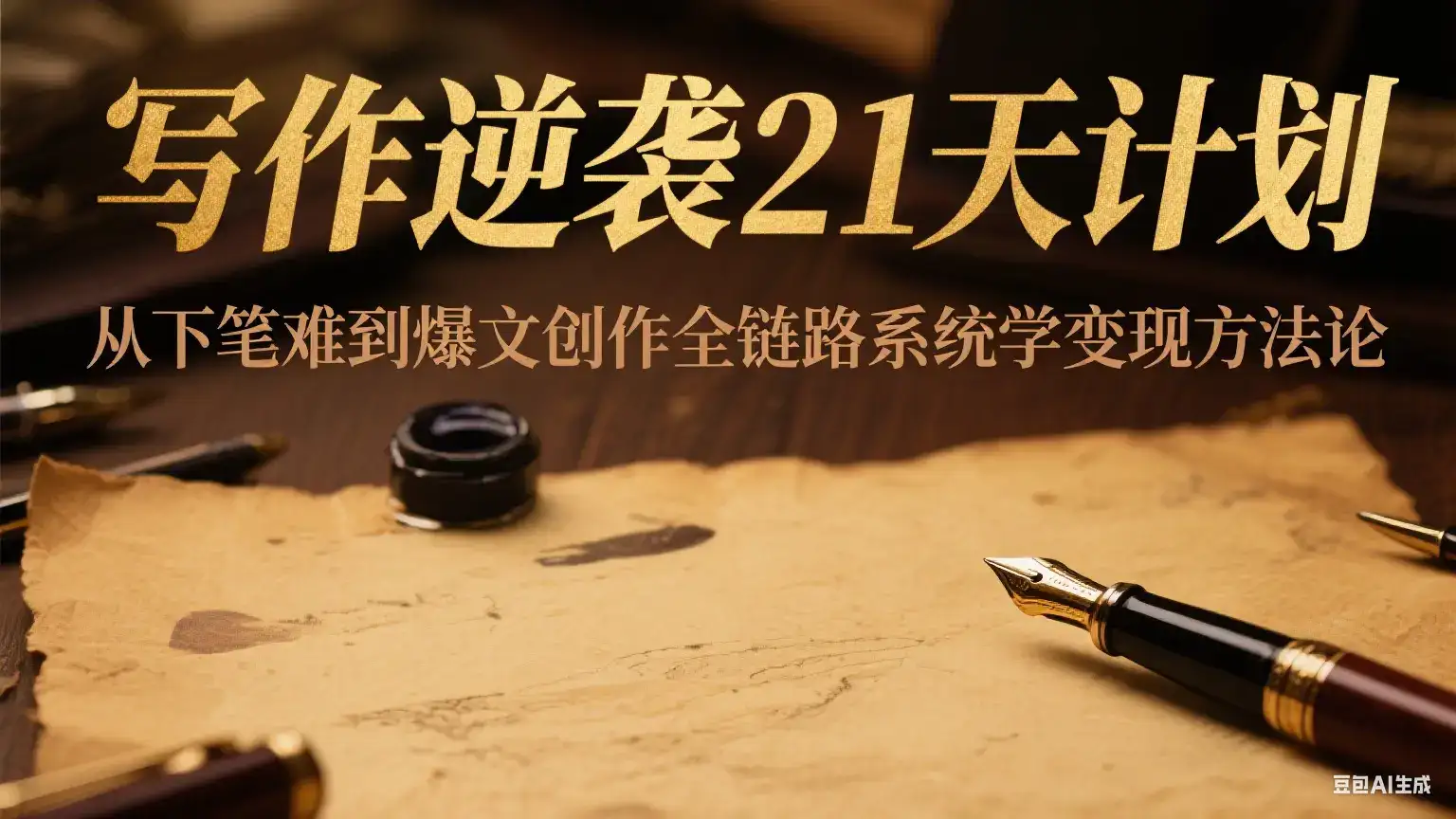 写作逆袭21天计划:从下笔难到爆文创作全链路系统学变现方法论-优优云创网