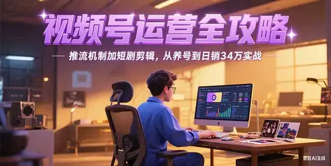 2025视频号运营全攻略，推流机制加短剧剪辑，从养号到日销34万实战-优优云创网