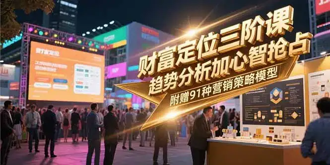 财富定位三阶课，趋势分析加心智抢占，附赠91种营销策略模型-优优云创网