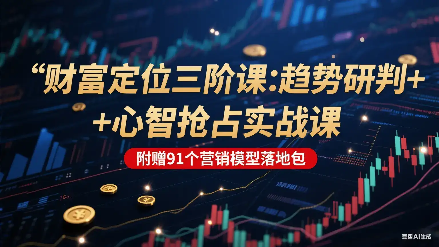 财富定位三阶:趋势研判 + 心智抢占实战课,附赠91个营销模型落地包-优优云创网