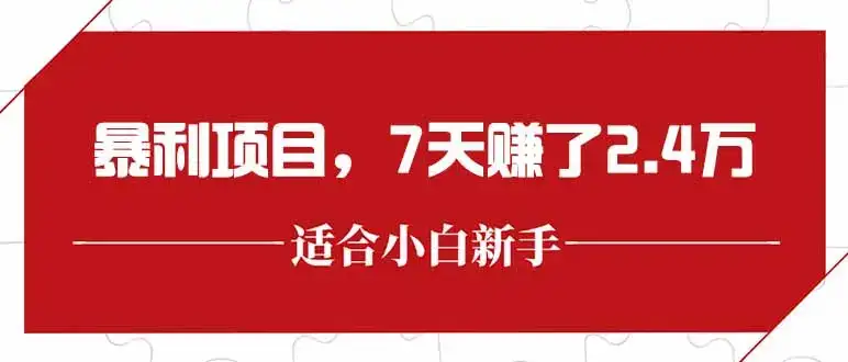 最新暴利项目，每单收益轻松在300以上，7天赚了2.4万-优优云创网