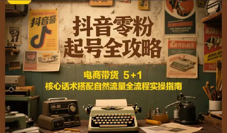 抖音零粉起号全攻略:电商带货 5+1 核心话术搭配自然流量全流程实操指南-优优云创网