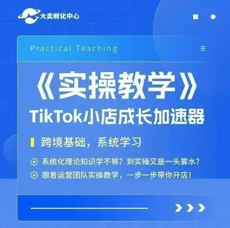 大卖家孵化中心TikTok实操课，TikTok小店成长加速器，跨境基础系统学习，一步一步带你开店-优优云创网