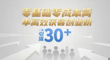 零基础零成本简单高效获客创业粉，一天引流30+-优优云创网