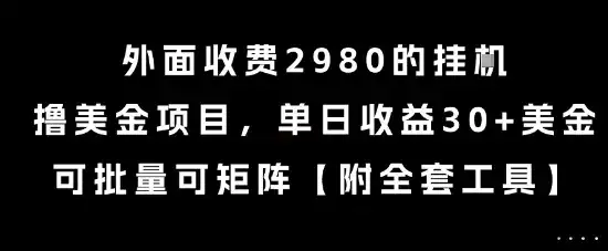 外面收费2980的挂G撸美金项目，单日收益30+美金，可批量可矩阵【揭秘】-优优云创网