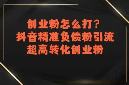 创业粉怎么打？抖音精准负债粉引流，超高转化创业粉-优优云创网