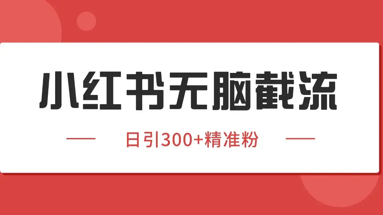 小红书截流同行客源,独家野路子获客玩法 日引200+暴力获客-优优云创网