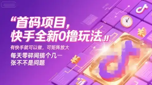 首码项目，快手全新0撸玩法，有快手就可以做，可矩阵放大，每天零碎时间搞个几张不是问题【揭秘】-优优云创网