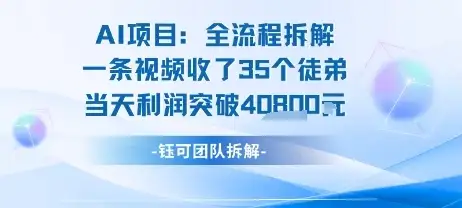 AI收徒变现闭环：一条视频收35人，日入1k+(附完整SOP)-优优云创网
