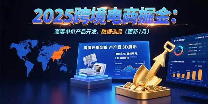 2025跨境电商掘金:蓝海市场定位,高客单价产品开发,数据选品(更新7月-优优云创网