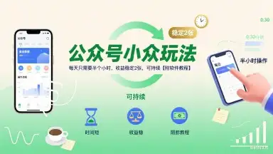 公众号小众玩法,每天只需要半个小时,收益稳定2张,可持续【附软件教程】-优优云创网