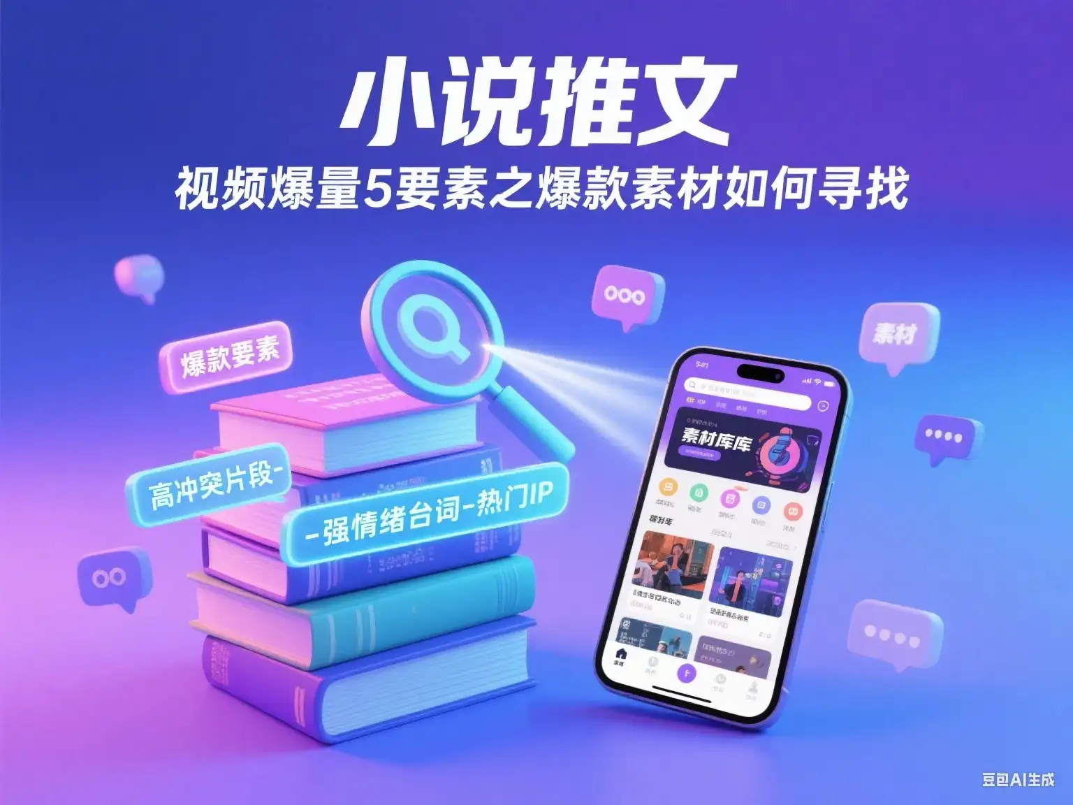 小说推文 视频爆量5要素之爆款素材如何寻找-优优云创网