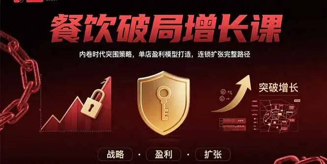 餐饮破局增长课:内卷时代突围策略,单店盈利模型打造,连锁扩张完整路径-优优云创网