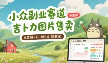 小众副业赛道 吉卜力图片售卖 单日2张+ AI一键生成【附教程】-优优云创网