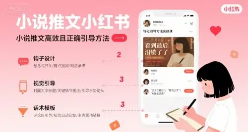 小说推文小红书高转化引导方法实操课,小说推文高效且正确引导方法-优优云创网