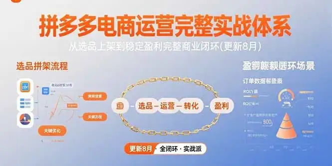 拼多多电商运营完整实战体系,从选品上架到稳定盈利完整商业闭环(更新8月-优优云创网