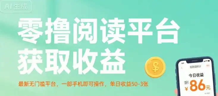 零撸阅读平台获取收益，最新无门槛平台，一部手机即可操作，单日收益50-3张【揭秘】-优优云创网