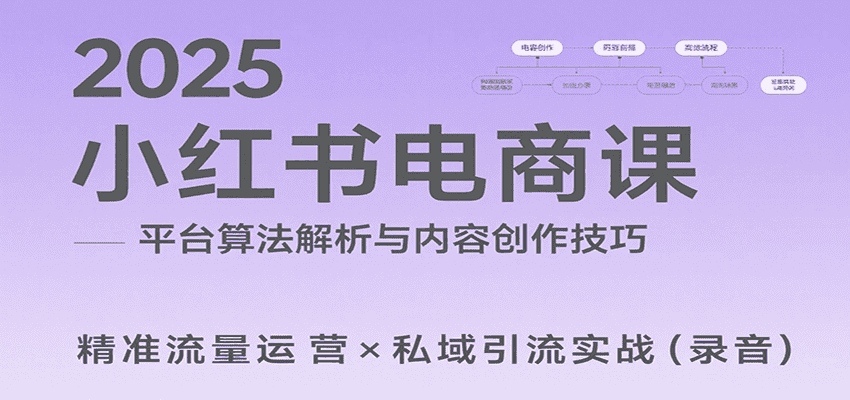 2025小红书电商课:解析算法,创作高转化内容,助力卖家获取流量实现变现(录音)-优优云创网