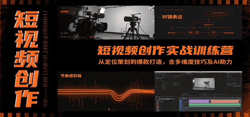 短视频创作实战训练营:从定位策划到爆款打造,含多维度技巧及AI助力-优优云创网