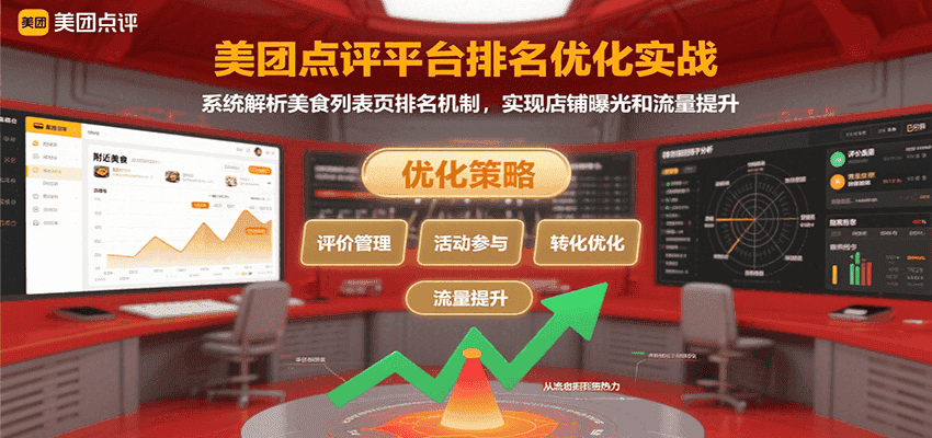 美团点评平台排名优化实战，系统解析美食列表页排名机制，实现店铺曝光和流量提升-优优云创网