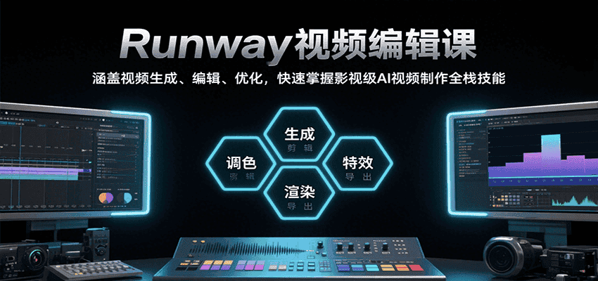 Runway视频编辑课,涵盖视频生成、编辑、优化,快速掌握影视级AI视频制作全栈技能-优优云创网