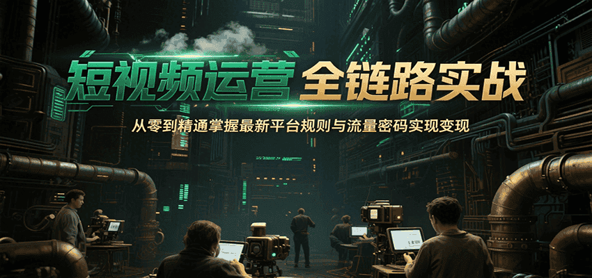 短视频运营全链路实战,从零到精通掌握最新平台规则与流量密码实现变现-优优云创网