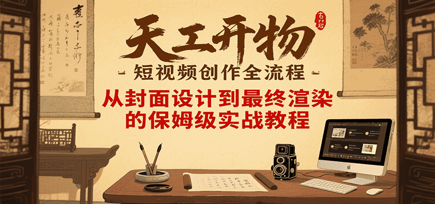 天工开物短视频创作全流程,从封面设计到最终渲染的保姆级实战教程-优优云创网