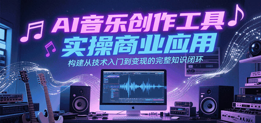 AI音乐创作工具实操商业应用,构建从技术入门到变现的完整知识闭环-优优云创网