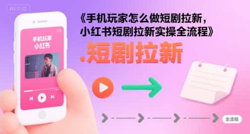 手机玩家怎么做短剧拉新，小红书短剧拉新实操全流程-优优云创网