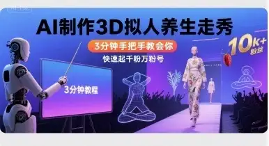 Ai制作3D拟人养生走秀，3分钟手把手教会你，快速起千粉万粉号-优优云创网