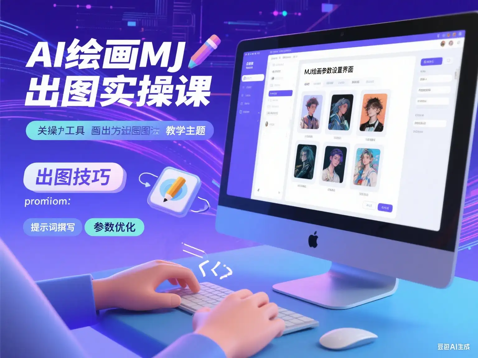 【精】AI绘画MJ出图实操课-优优云创网