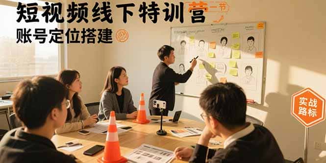 短视频线下特训营：账号定位搭建/口播号拍摄剪辑/直播间流量入口/变现实战-优优云创网