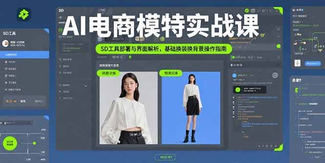 AI电商模特实战课，SD工具部署与界面解析，基础换装换背景操作指南-优优云创网