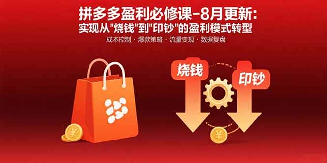拼多多盈利必修课-8月更新：突破运营瓶颈 实现从烧钱到印钞的盈利模式转型-优优云创网