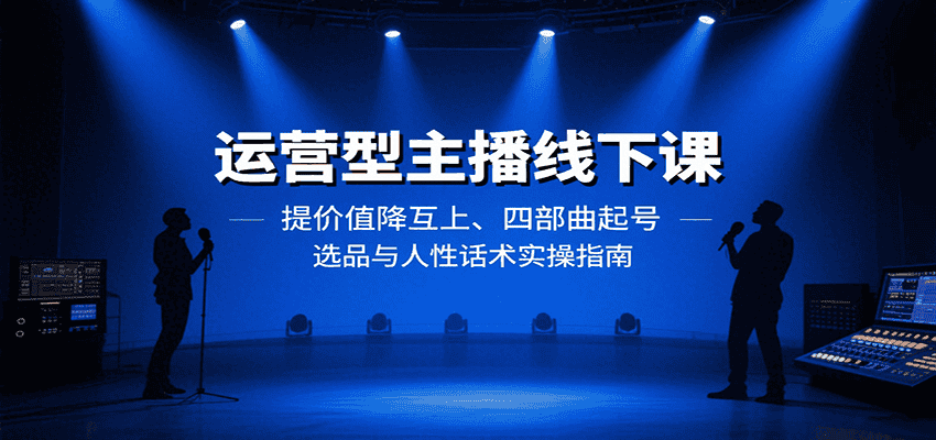 运营型主播线下课:提价值降互上、四部曲起号、选品与人性话术实操指南-优优云创网