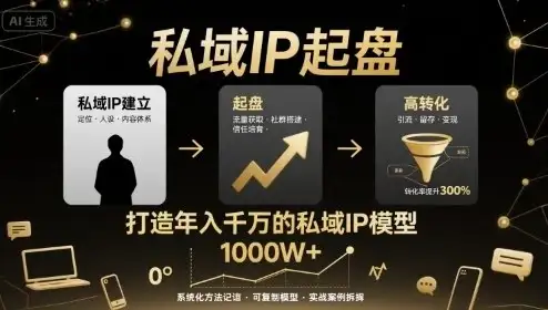 【精】私域IP起盘，私域ip建立、起盘、高转化，打造年入千万的私域ip模型-优优云创网