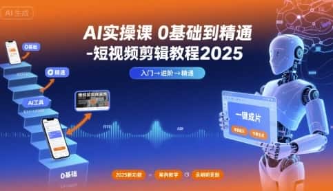 AI实操课0基础到精通-短视频剪辑教程2025-优优云创网
