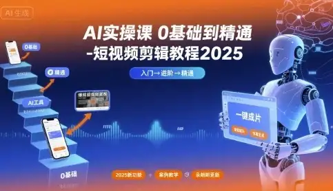 【精】AI实操课0基础到精通-短视频剪辑教程2025-优优云创网