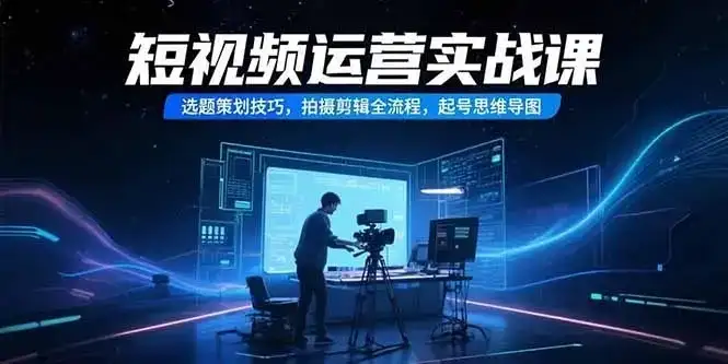 【精】短视频运营实战课，选题策划技巧，拍摄剪辑全流程，起号思维导图-优优云创网