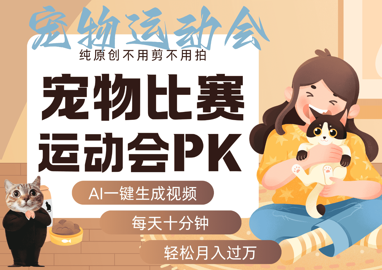 AI萌宠运动员跳水 射击 篮球 足球比赛 每天十分钟 附详细提示词文案库 代替做…-优优云创网